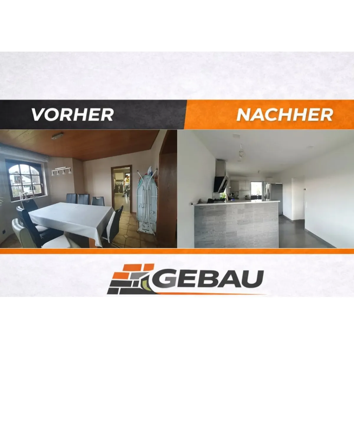 Umbau zur offenen Wohnküche im Vorher-Nachher-Vergleich